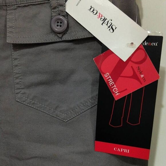 Flagstone Capri Pants by Style&Co, Size 10, Womens, Light Grey, NWT - Picture 1 of 8